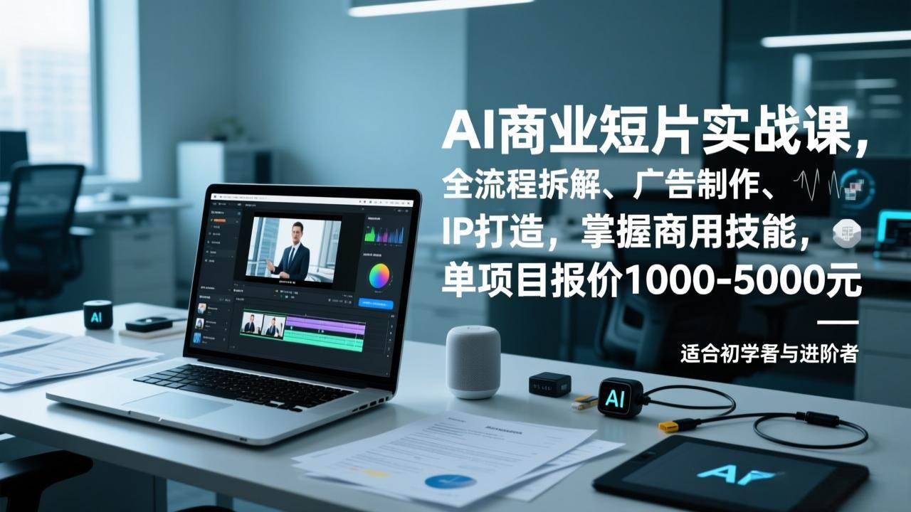 （17050期）AI商业短片实战课，全流程拆解、广告制作、IP打造，掌握商用技能，单项目报价1000-5000元-甄选网创