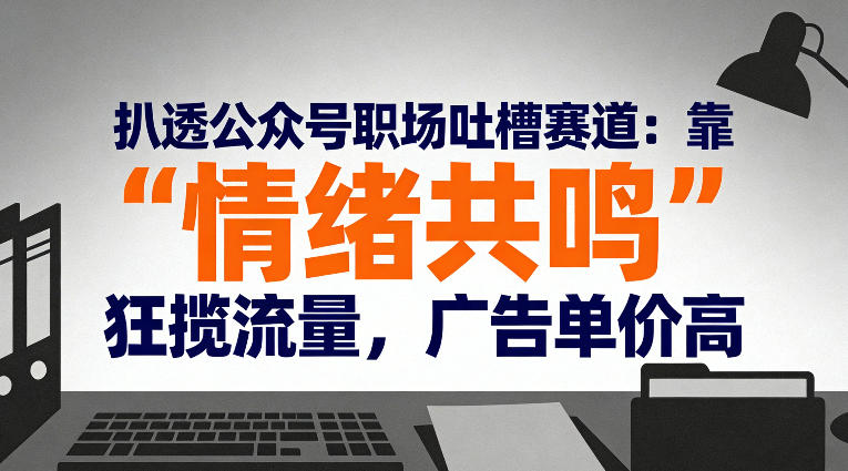 扒透公众号职场吐槽赛道：靠“情绪共鸣”狂揽流量，广告单价高-甄选网创