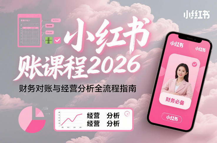小红书对账课程2026，财务对账与经营分析全流程指南-甄选网创