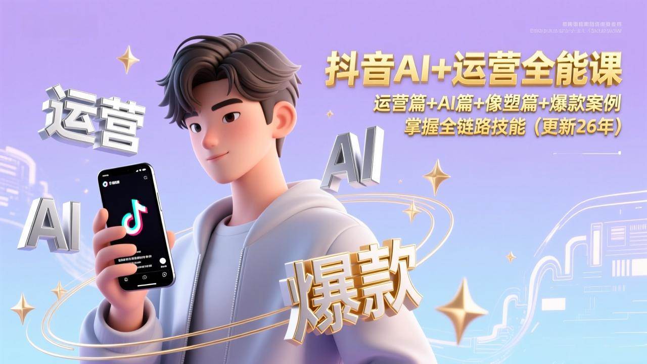 （17078期）抖音AI+运营全能课，运营篇+AI篇+像塑篇+爆款案例，掌握全链路技能（更新26年）-甄选网创
