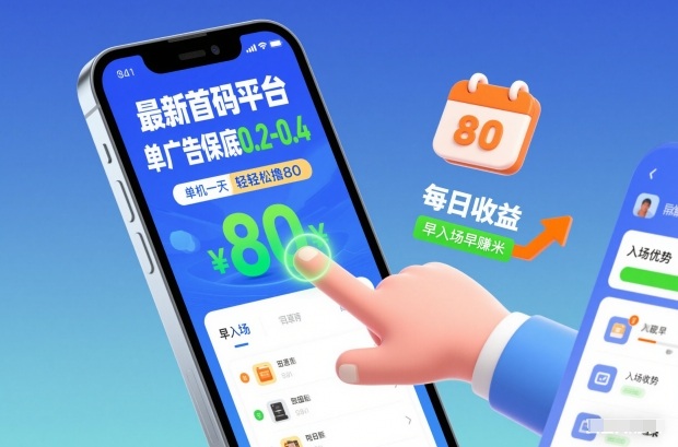 最新首码平台，单广告保底0.2-0.4，单机一天轻松撸80，早入场早賺米【揭秘】-甄选网创
