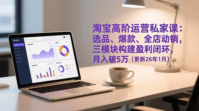 （17080期）淘宝高阶运营私家课：选品、爆款、全店动销，三模块构建盈利闭环，月入破5万（更新26年1月）-甄选网创