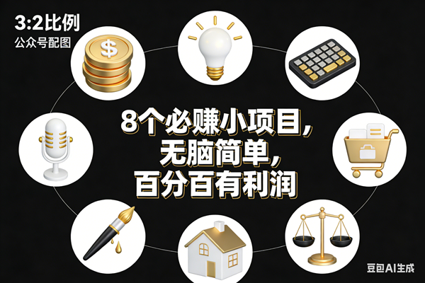 （17101期）8个必赚小项目，无脑简单，百分百有利润，副业首选，日入300+-甄选网创