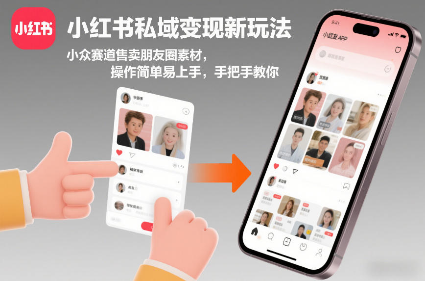 小红书私域变现新玩法，小众赛道售卖朋友圈素材，操作简单易上手，手把手教你-甄选网创