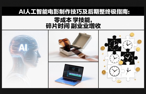 AI人工智能电影制作技巧及后期完整终极指南：零成本学技能，碎片时间副业增收-甄选网创