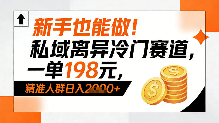 新手也能做！私域离异冷门赛道，一单198，精准人群日入1k+-甄选网创