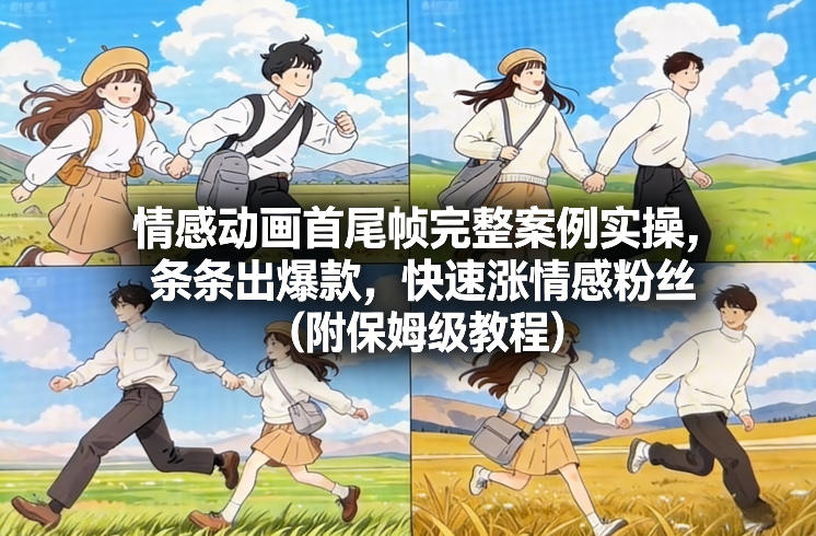 情感动画首尾帧完整案例实操，条条出爆款，快速涨情感粉丝（附保姆级教程）-甄选网创