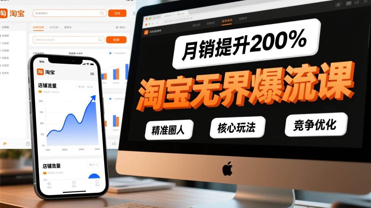 （17132期）淘宝无界爆流课，精准圈人、核心玩法、竞争优化，快速引爆店铺流量，月销提升200%-甄选网创
