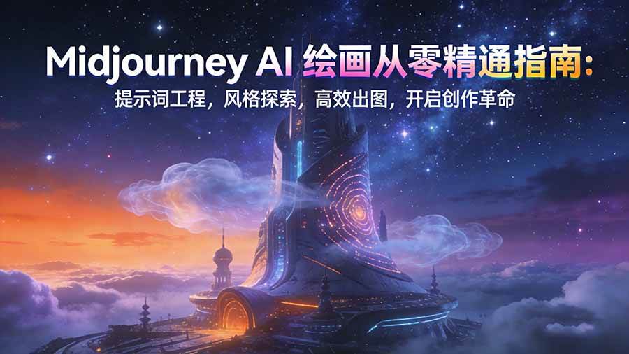（17118期）Midjourney AI绘画从零精通指南：提示词工程，风格探索，高效出图，开启创作革命-甄选网创