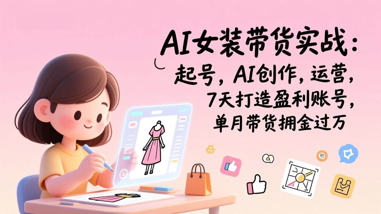 （17117期）AI女装带货实战班（更新）：起号，AI创作，运营，7天打造盈利账号，单月带货佣金过万-甄选网创