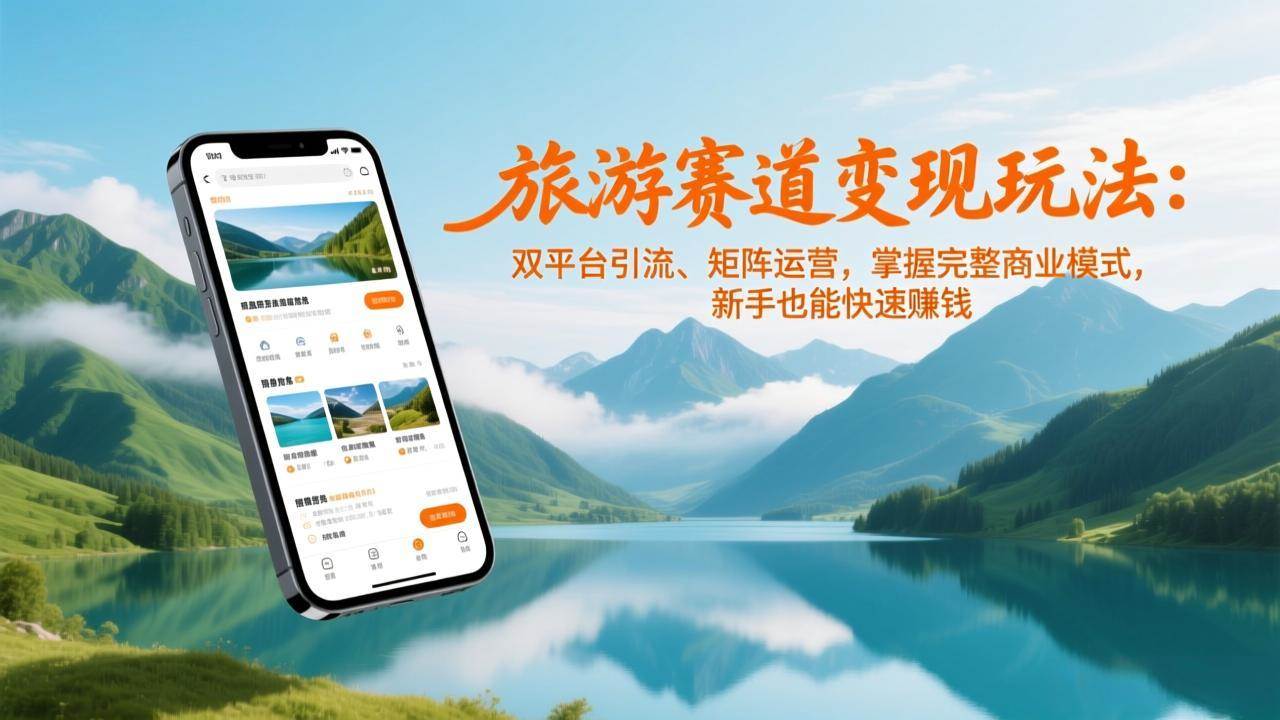 （17153期）旅游赛道变现玩法：双平台引流、矩阵运营，掌握完整商业模式，新手也能快速赚钱-甄选网创