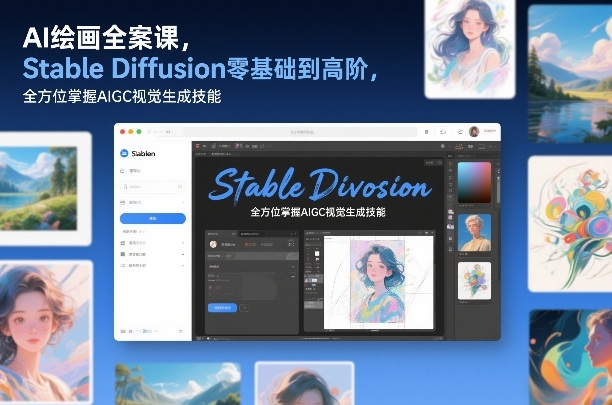 AI绘画全案课，Stable Diffusion零基础到高阶，全方位掌握AIGC视觉生成技能-甄选网创