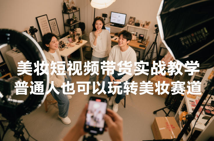美妆短视频带货实战教学，普通人也可以玩转美妆赛道-甄选网创