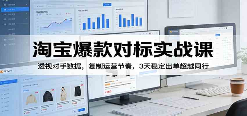 淘宝爆款对标实战课：透视对手数据，复制运营节奏，3天稳定出单超越同行-甄选网创