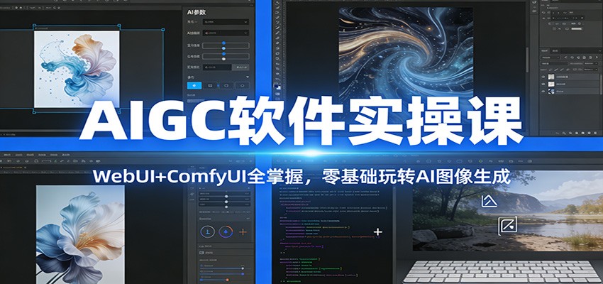 AIGC软件实操课：WebUI+ComfyUI全掌握，零基础玩转AI图像生成-甄选网创