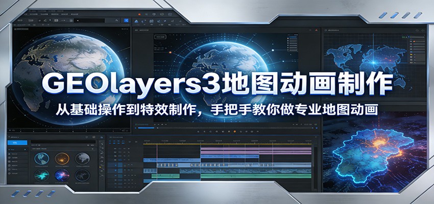 GEOlayers3地图动画制作：从基础操作到特效制作，手把手教你做专业地图动画-甄选网创