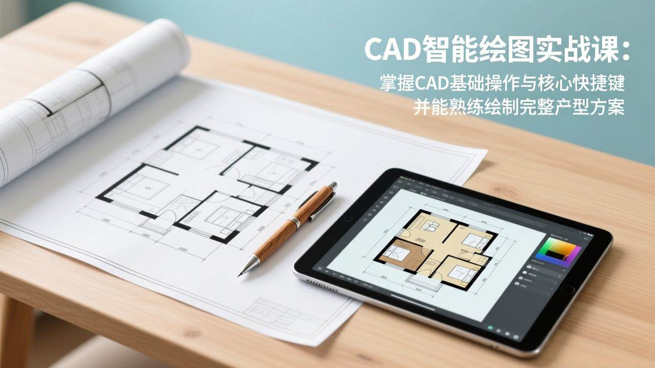 （17348期）CAD智能绘图实战课：掌握CAD基础操作与核心快捷键，并能熟练绘制完整户型方案-甄选网创