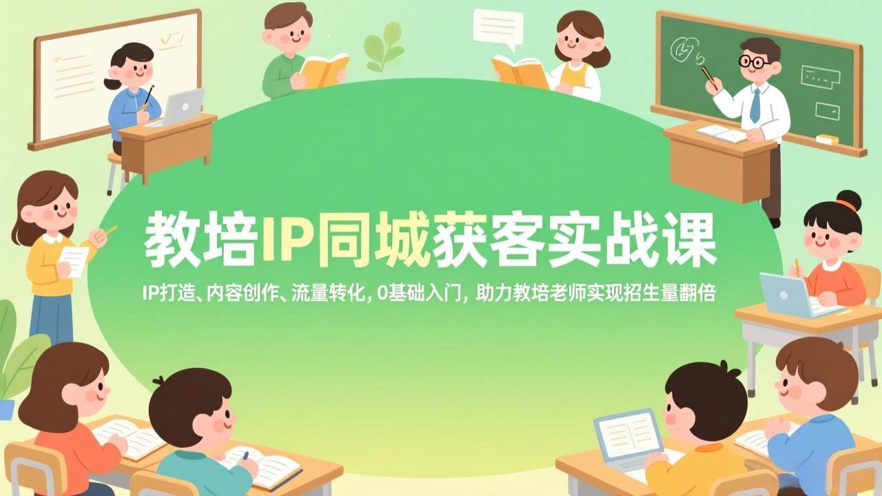 （17341期）教培IP同城获客实战课，IP打造、内容创作、流量转化，0基础入门，助力教培老师实现招生量翻倍-甄选网创