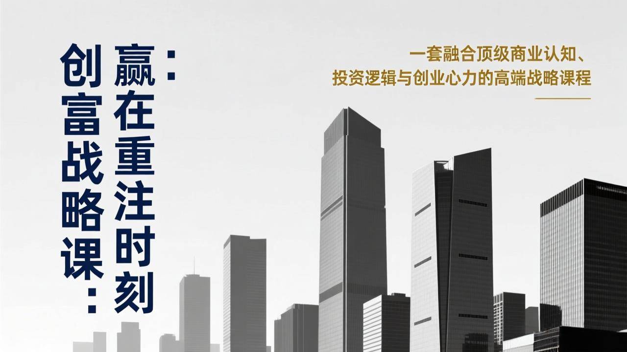 （17337期）《创富战略课：赢在重注时刻》一套融合顶级商业认知、投资逻辑与创业心力的高端战略课程-甄选网创