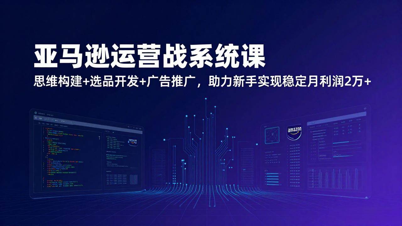（17311期）亚马逊运营实战系统课，思维构建+选品开发+广告推广，助力新手实现稳定月利润2万+（更新）-甄选网创