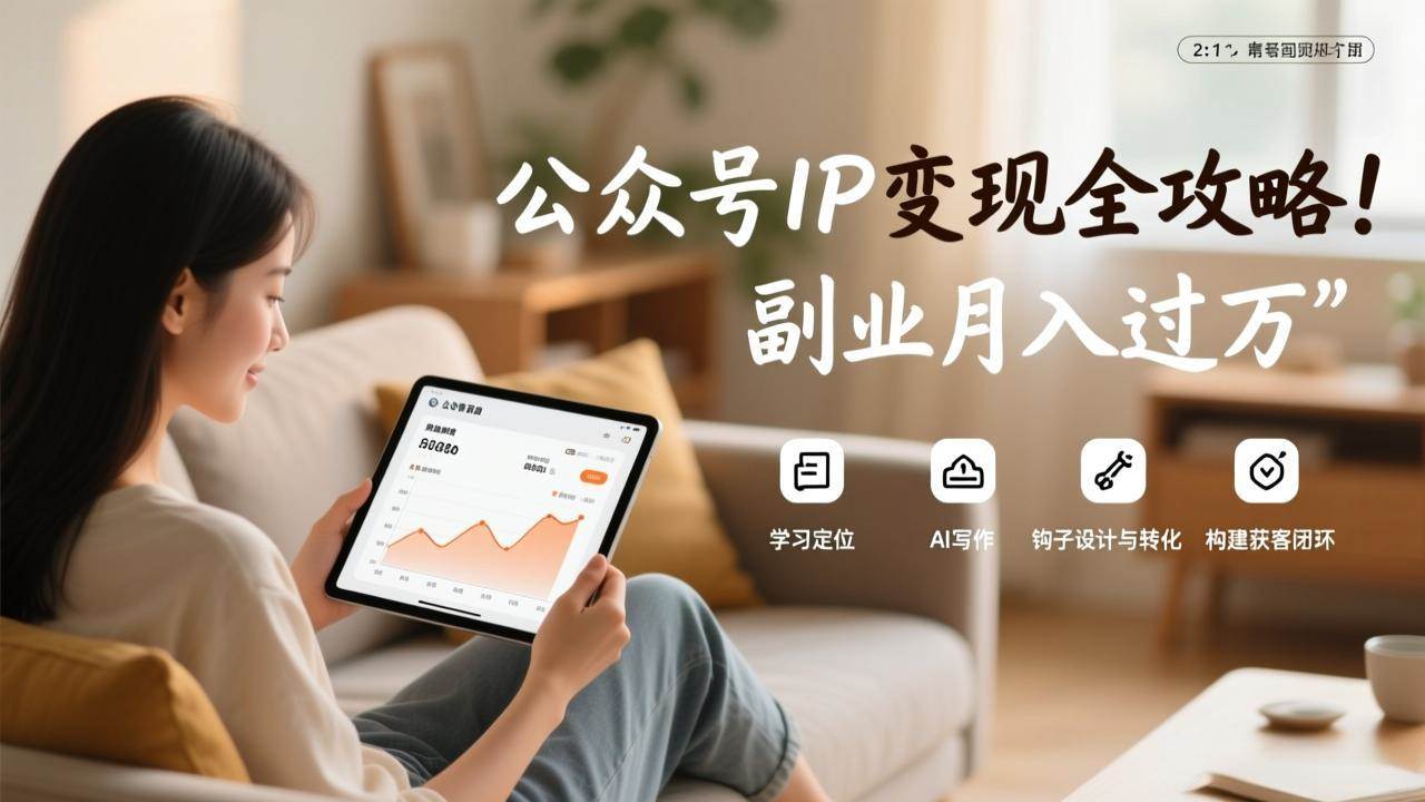 （17275期）公众号IP变现全攻略，学习定位、AI写作、钩子设计与转化，构建获客闭环，副业月入过万-甄选网创