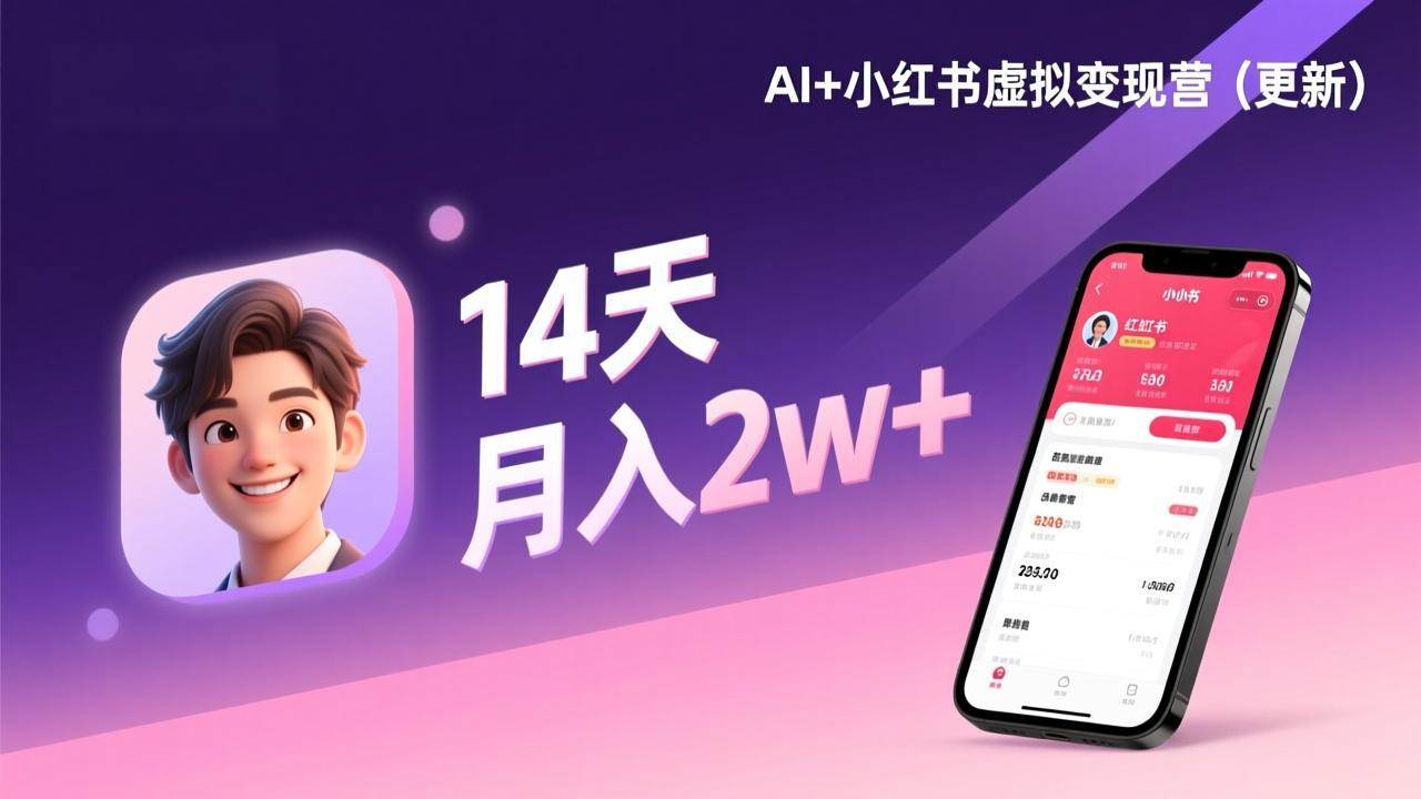 （17275期）AI+小红书虚拟变现营（更新），14天掌握选品、笔记、成交，打造自动化月入2w+事业-甄选网创