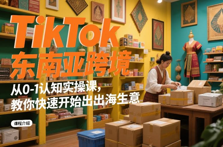 TikTok东南亚跨境从0-1认知实操课，教你快速开始出海生意-甄选网创