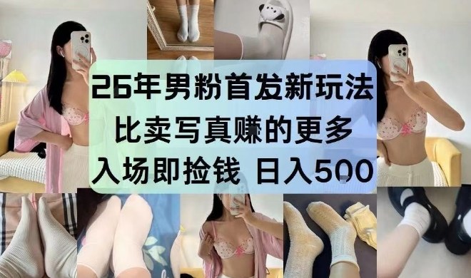26年男粉首发最新3.0玩法，独此一家，比卖写真賺的更多，入场即捡钱，日入5张【揭秘】-甄选网创