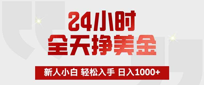 （17728期）24小时全天挣美金，新人小白轻松入手，长期稳定，日入1000+-甄选网创