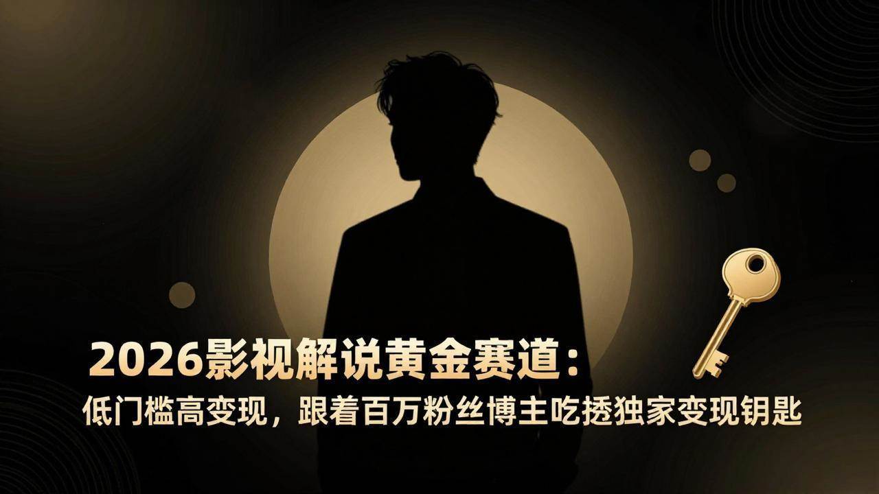 （17721期）2026影视解说黄金赛道：低门槛高变现，跟着百万粉丝博主吃透独家变现钥匙-甄选网创