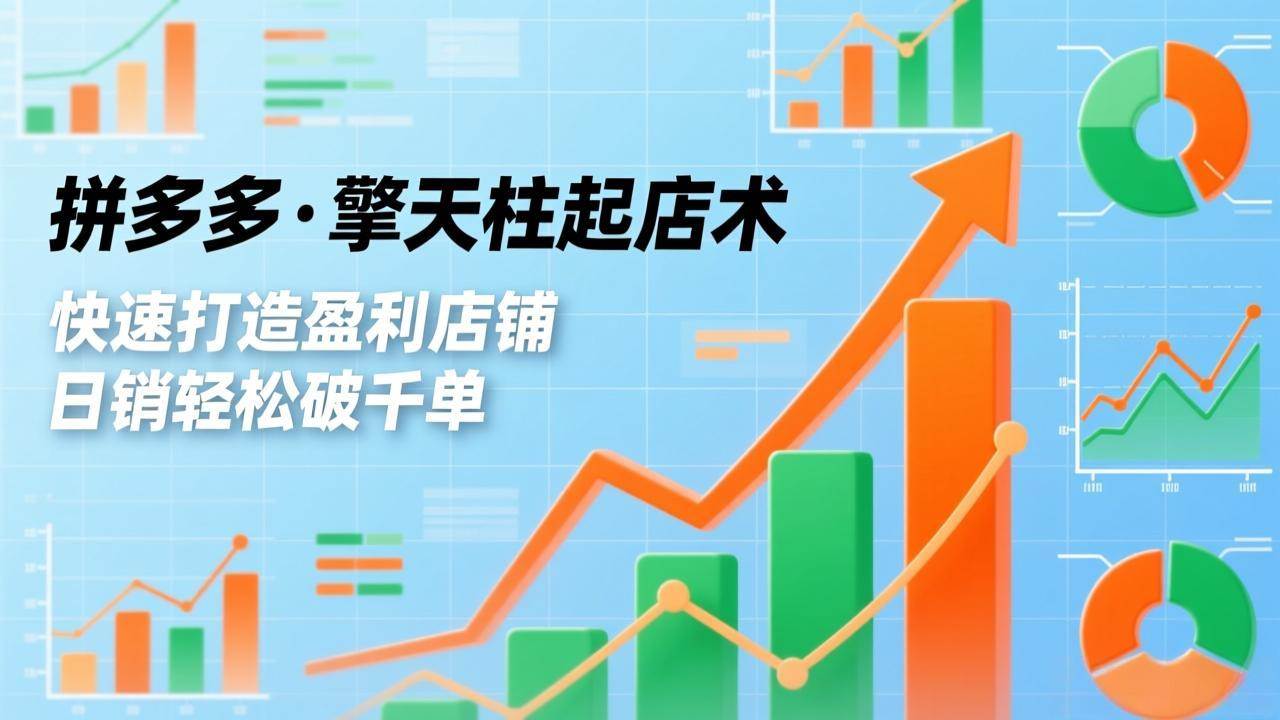 （17715期）拼多多·擎天柱起店术3.0(更新)，爆流布局、利润起飞、不断流，快速打造盈利店铺，日销破千单-甄选网创