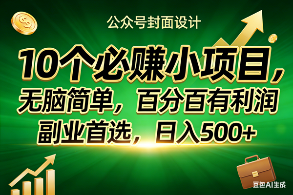 （17694期）10个必赚小项目，无脑简单，百分百有利润，副业首选，日入400+-甄选网创