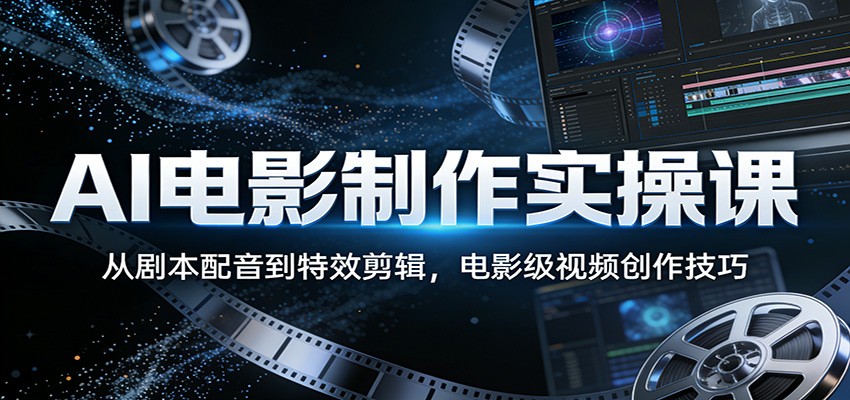 AI电影制作实操课：从剧本配音到特效剪辑，电影级视频创作技巧-甄选网创