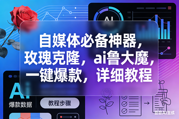 （17766期）玫瑰克隆，ai鲁大魔工具，自媒体必备神器，一键爆款，详细教程。-甄选网创